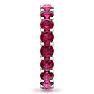 3 Carat Round Ruby Eternity Ring In 14 Karat White Gold, Ring Size 6.5 Image-4