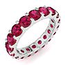 3 Carat Round Ruby Eternity Ring In 14 Karat White Gold, Ring Size 8.5 Image-2