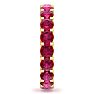 3 Carat Round Ruby Eternity Ring In 14 Karat Yellow Gold, Ring Size 4 Image-4