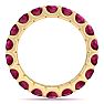 3 Carat Round Ruby Eternity Ring In 14 Karat Yellow Gold, Ring Size 5.5 Image-3
