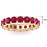 3 Carat Round Ruby Eternity Ring In 14 Karat Yellow Gold, Ring Size 7.5 Image-5
