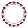 3 Carat Round Ruby Eternity Ring In Platinum, Ring Size 6.5 Image-3