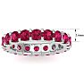 3 Carat Round Ruby Eternity Ring In Platinum, Ring Size 6.5 Image-5