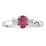 1.20ct Fine Quality Ruby and Diamond Ring in 14k White Gold Image-1