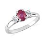 1.20ct Fine Quality Ruby and Diamond Ring in 14k White Gold Image-2