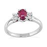 1.20ct Fine Quality Ruby and Diamond Ring in 14k White Gold Image-3