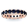 3 Carat Round Sapphire Eternity Ring In 14 Karat Rose Gold, Ring Size 9 Image-1