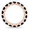 3 Carat Round Sapphire Eternity Ring In 14 Karat Rose Gold, Ring Size 9 Image-3