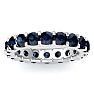 3 Carat Round Sapphire Eternity Ring In 14 Karat White Gold, Ring Size 8.5 Image-1