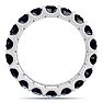 3 Carat Round Sapphire Eternity Ring In 14 Karat White Gold, Ring Size 8.5 Image-3
