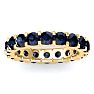 3 Carat Round Sapphire Eternity Ring In 14 Karat Yellow Gold, Ring Size 6.5 Image-1