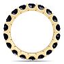 3 Carat Round Sapphire Eternity Ring In 14 Karat Yellow Gold, Ring Size 9.5 Image-3