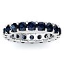 3 Carat Round Sapphire Eternity Ring In Platinum, Ring Size 6.5 Image-1