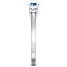1 Carat Blue Diamond Three Diamond Ring In 14 Karat White Gold Image-4