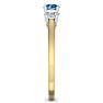 1 Carat Blue Diamond Three Diamond Ring In 14 Karat Yellow Gold Image-4
