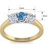 1 Carat Blue Diamond Three Diamond Ring In 14 Karat Yellow Gold Image-5