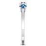 1 Carat White and Blue Diamond Three Diamond Ring In 14 Karat White Gold Image-4