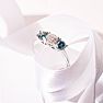 1 Carat White and Blue Diamond Three Diamond Ring In 14 Karat White Gold Image-7
