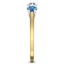 1 Carat White and Blue Diamond Three Diamond Ring In 14 Karat Yellow Gold Image-4