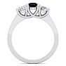 1 Carat Black Diamond Three Diamond Ring In 14 Karat White Gold Image-3