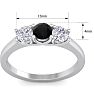 1 Carat Black Diamond Three Diamond Ring In 14 Karat White Gold Image-5