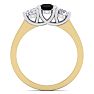 1 Carat Black Diamond Three Diamond Ring In 14 Karat Yellow Gold Image-3