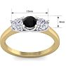 1 Carat Black Diamond Three Diamond Ring In 14 Karat Yellow Gold Image-5