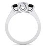 1 Carat White and Black Diamond Three Diamond Ring In 14 Karat White Gold Image-3