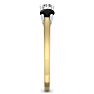 1 Carat White and Black Diamond Three Diamond Ring In 14 Karat Yellow Gold Image-4