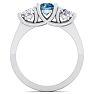 2 Carat Blue Diamond Three Diamond Ring In 14 Karat White Gold Image-3
