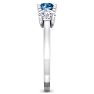 2 Carat Blue Diamond Three Diamond Ring In 14 Karat White Gold Image-4
