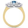2 Carat Blue Diamond Three Diamond Ring In 14 Karat Yellow Gold Image-3