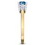 2 Carat Blue Diamond Three Diamond Ring In 14 Karat Yellow Gold Image-4