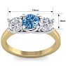 2 Carat Blue Diamond Three Diamond Ring In 14 Karat Yellow Gold Image-5