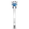 2 Carat White and Blue Diamond Three Diamond Ring In 14 Karat White Gold Image-4