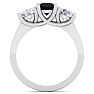 2 Carat Black Diamond Three Diamond Ring In 14 Karat White Gold Image-3