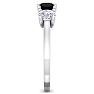 2 Carat Black Diamond Three Diamond Ring In 14 Karat White Gold Image-4