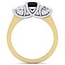 2 Carat Black Diamond Three Diamond Ring In 14 Karat Yellow Gold Image-3