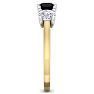 2 Carat Black Diamond Three Diamond Ring In 14 Karat Yellow Gold Image-4