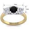 2 Carat Black Diamond Three Diamond Ring In 14 Karat Yellow Gold Image-5