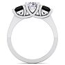 2 Carat White and Black Diamond Three Diamond Ring In 14 Karat White Gold Image-3