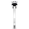2 Carat White and Black Diamond Three Diamond Ring In 14 Karat White Gold Image-4