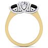 2 Carat White and Black Diamond Three Diamond Ring In 14 Karat Yellow Gold Image-3