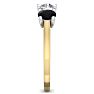 2 Carat White and Black Diamond Three Diamond Ring In 14 Karat Yellow Gold Image-4