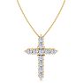 1/2 Carat Diamond Cross Necklace In 14 Karat Yellow Gold, 18 Inches Image-1