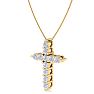 1/2 Carat Diamond Cross Necklace In 14 Karat Yellow Gold, 18 Inches Image-2
