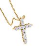 1/2 Carat Diamond Cross Necklace In 14 Karat Yellow Gold, 18 Inches Image-4