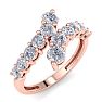 1ct Journey Style Right Hand Diamond Ring in 14k Rose Gold Image-2