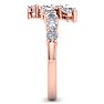1ct Journey Style Right Hand Diamond Ring in 14k Rose Gold Image-4