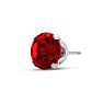 3 Carat Created Ruby Earrings In Sterling Silver, 8MM Image-3